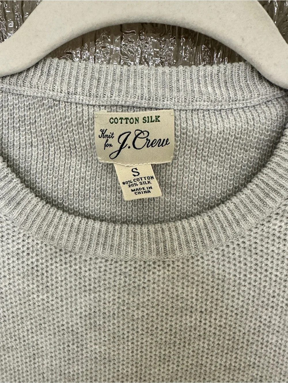 J. Crew Men's Crewneck Cotton & Silk Blend Sweater in Heather Gray